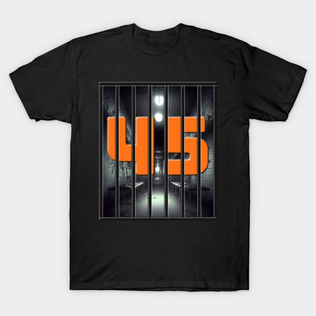 Orange 45 Behind Bars T-Shirt by Obotan Mmienu